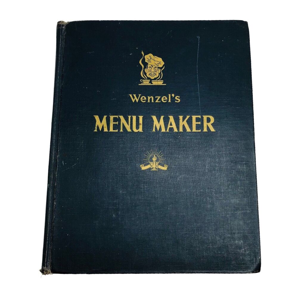 Wenzel's Menu Maker G.L. Wenzel 1947 HC Restaurant 1st Edition Antiquarian Book‎